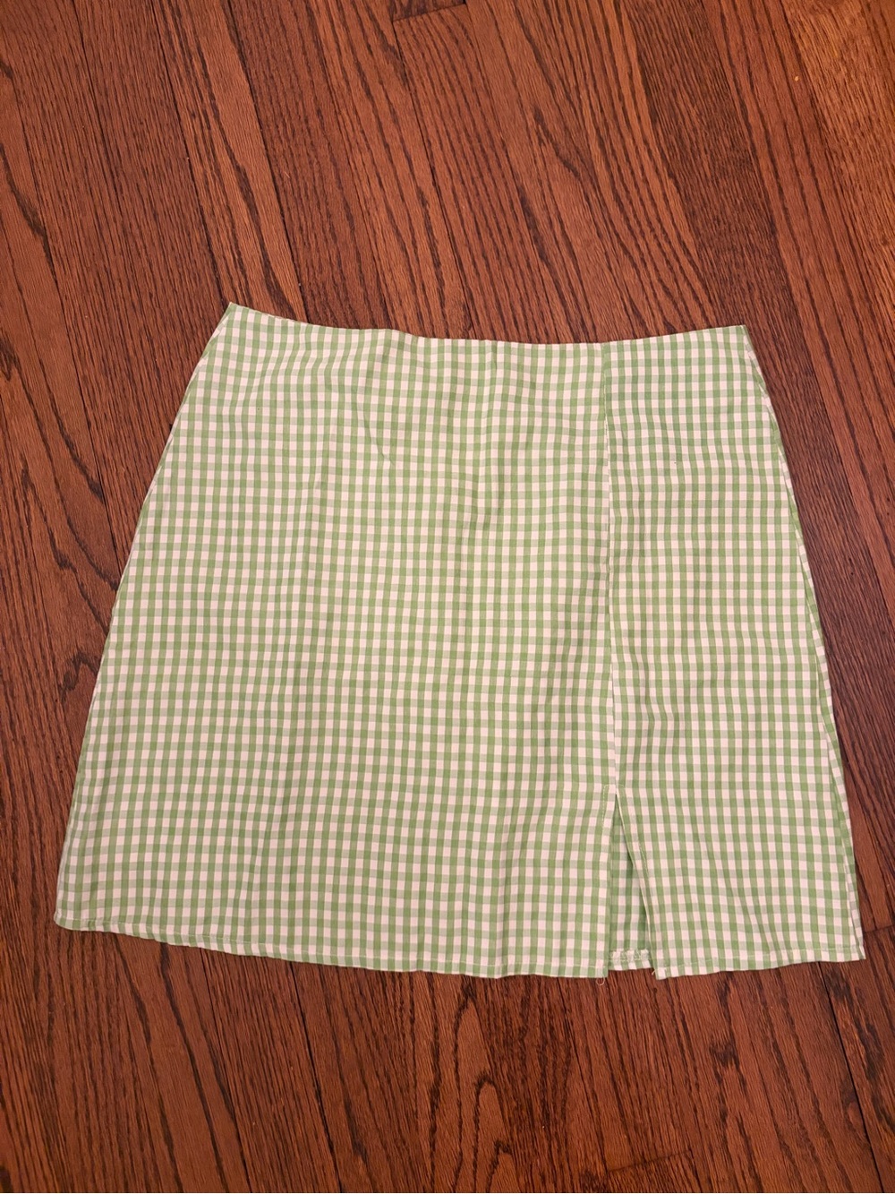 Women’s Green Gingham Mini Skirt